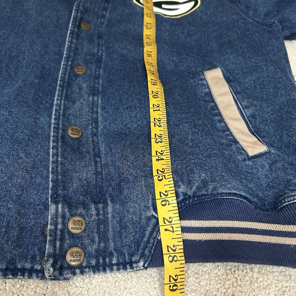 Lee Green Bay Packers Blue and Tan Denim Jacket - Picture 7 of 8